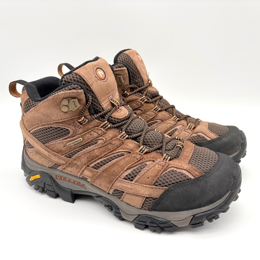 Merrell Moab 3 Mid Waterproof Hiking Boots Mens Size 10W Wide Width Suede Mesh